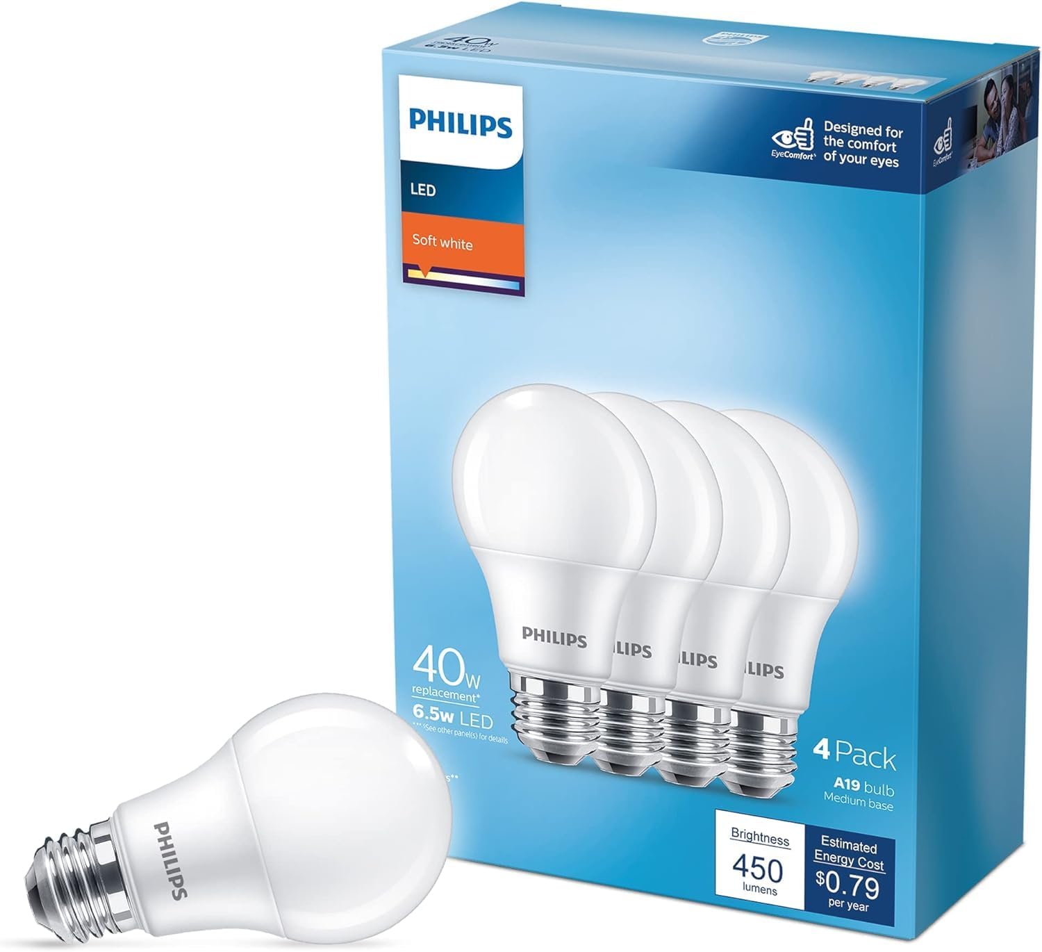Philips LED A19 Soft White