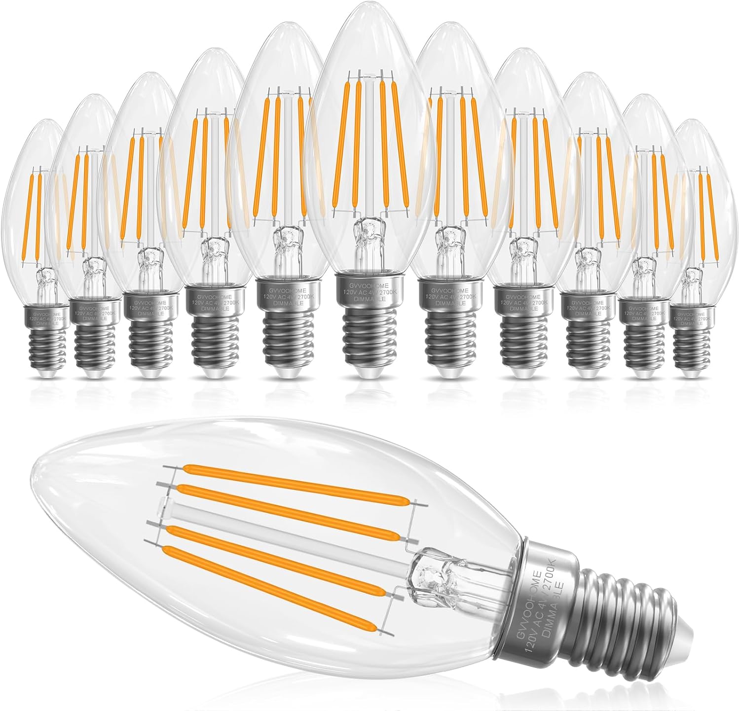 GVVOOHOME E12 Candelabra LED Bulbs