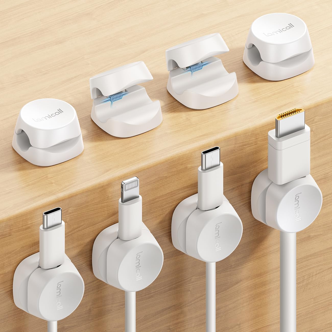 Lamicall white magnetic cable clips