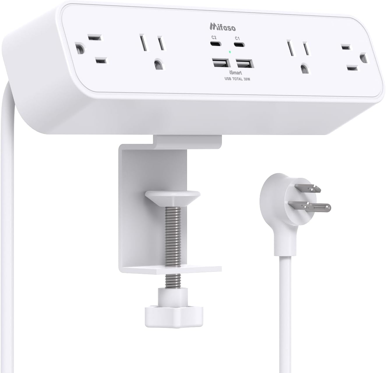 Mifaso clamp power strip white